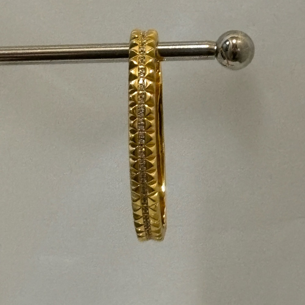 Hjane Jewels-Spike Pave Bangle Cuff in 18K Gold plated Stainless Steel - Picture 3 of 7